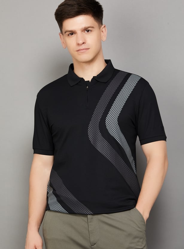 ALLEN SOLLY Printed Polo T-shirt