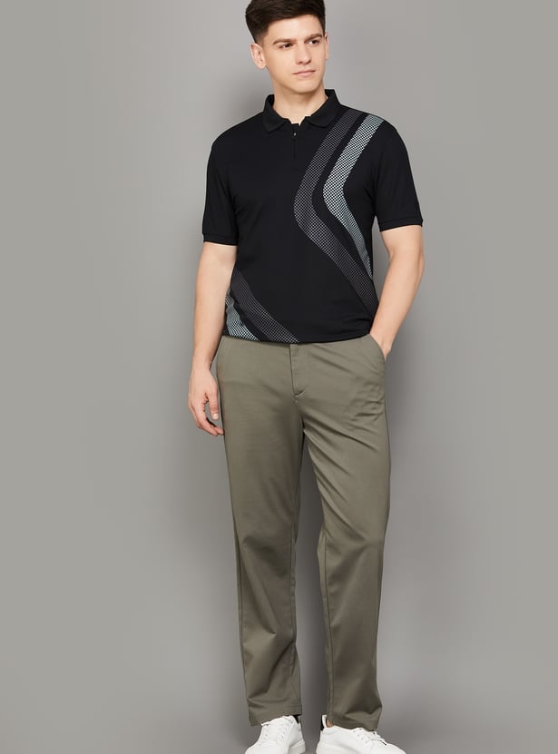 ALLEN SOLLY Printed Polo T-shirt