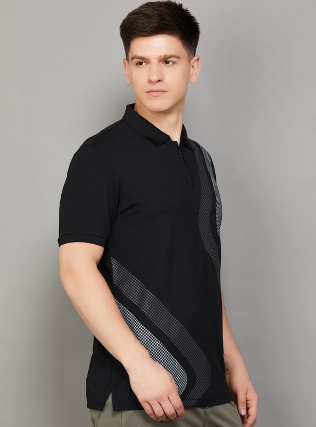 ALLEN SOLLY Printed Polo T-shirt