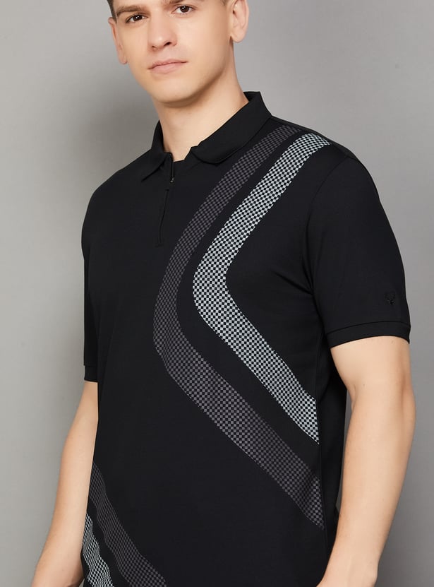 ALLEN SOLLY Printed Polo T-shirt