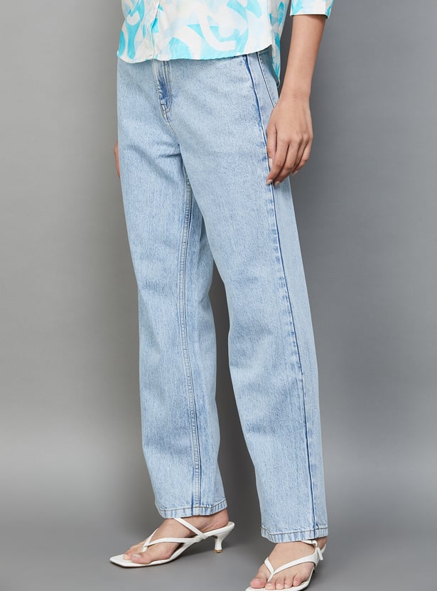 KRAUS Solid Straight Fit Jeans