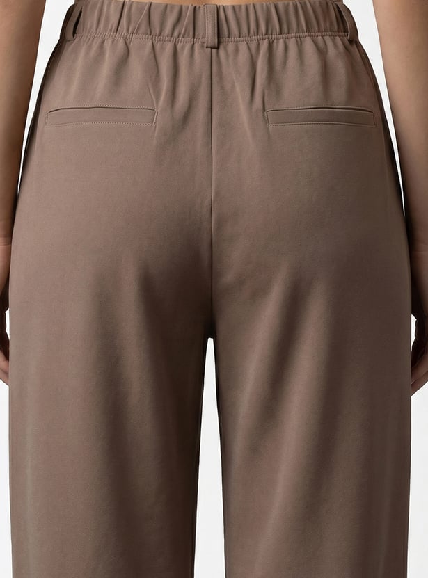 KRAUS Solid High Rise Straight Trousers