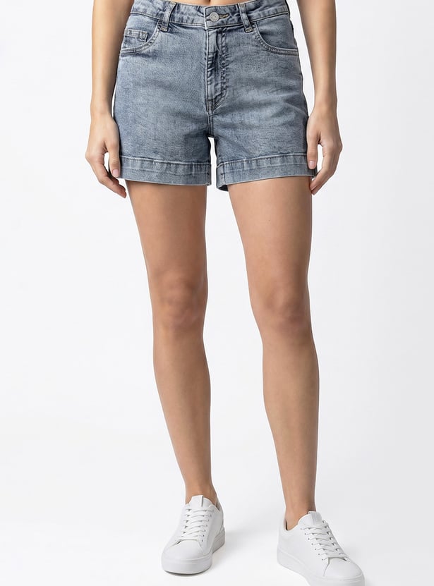 KRAUS Solid Denim Shorts