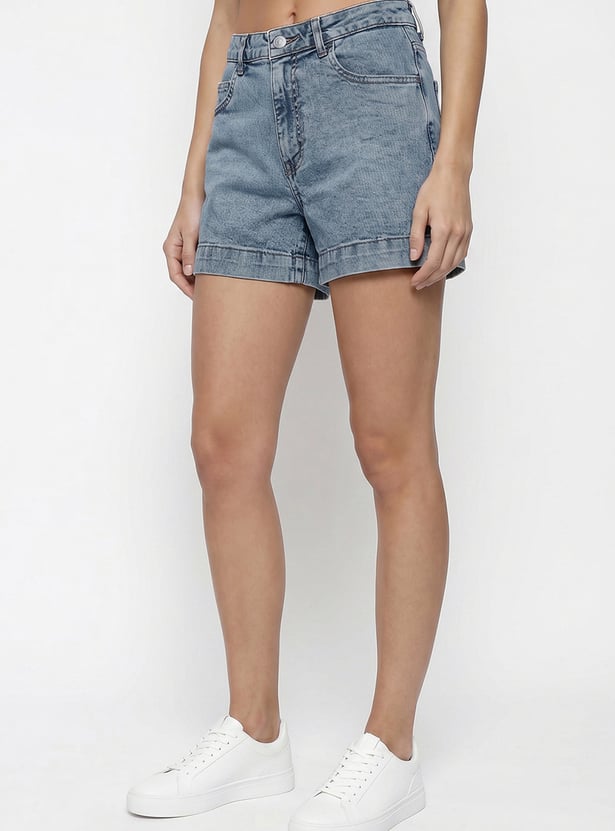 KRAUS Solid Denim Shorts