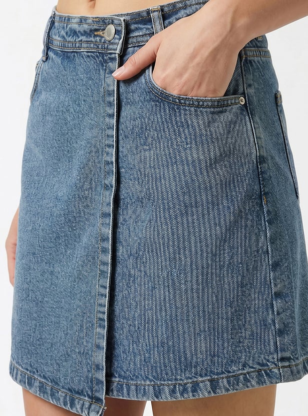 KRAUS Washed Denim Skorts