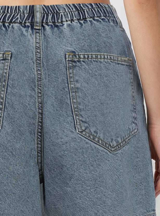 KRAUS Washed Denim Skorts