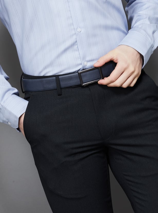 LOUIS PHILIPPE Solid Leather Belt