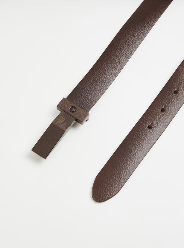 LOUIS PHILIPPE Solid Leather Belt