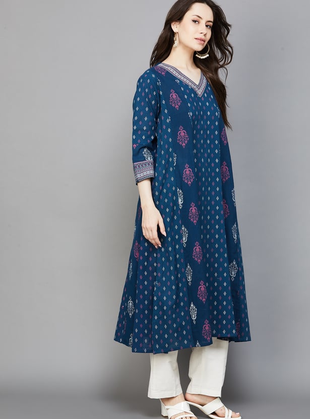 SPAN Ethnic Motif A-Line Kurta