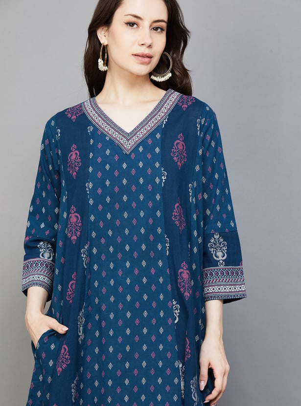 SPAN Ethnic Motif A-Line Kurta