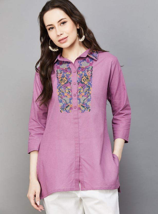 SPAN Embroidered Straight Kurti
