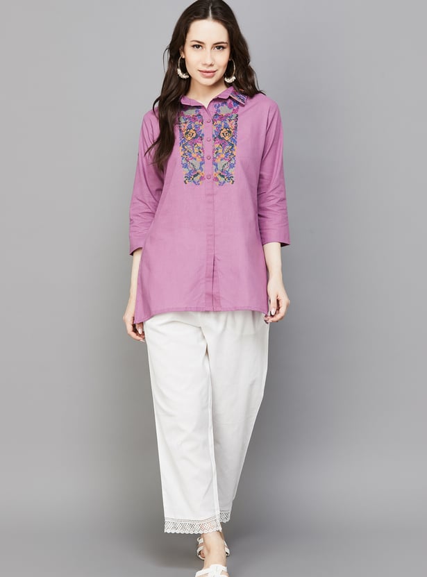 SPAN Embroidered Straight Kurti