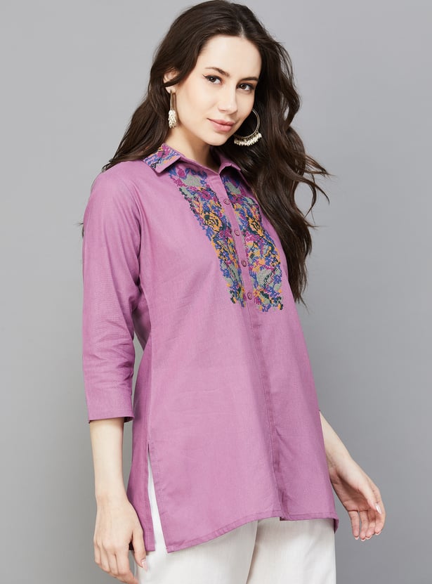 SPAN Embroidered Straight Kurti