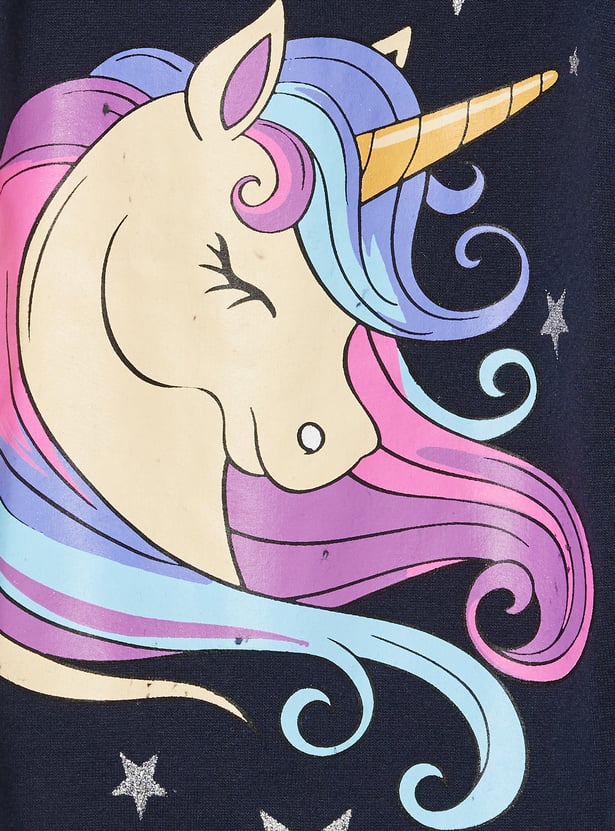 KIDSVILLE Girls Unicorn Printed Track Pants
