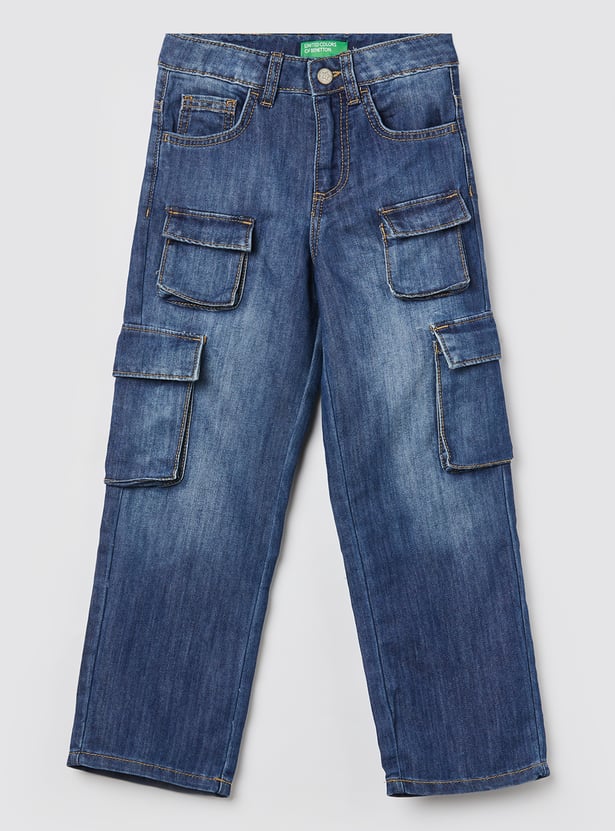 UNITED COLORS OF BENETTON Girls Washed Cargo Jeans