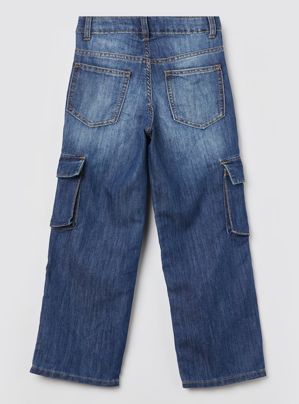 UNITED COLORS OF BENETTON Girls Washed Cargo Jeans