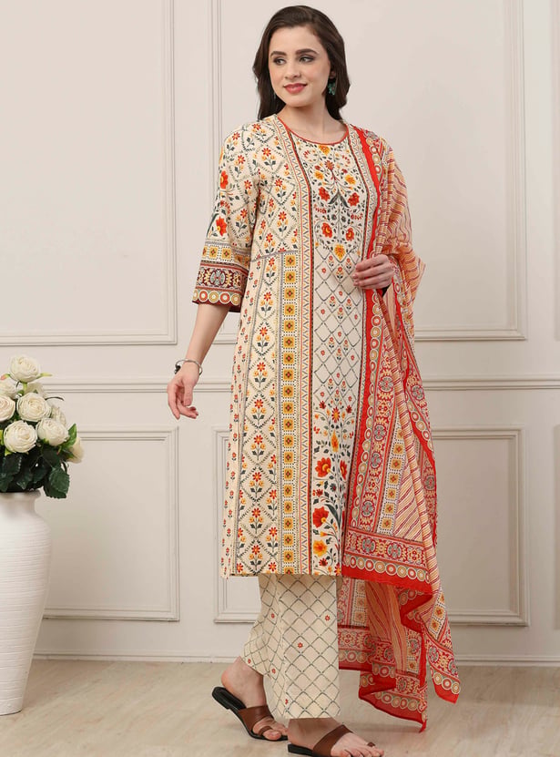 BIBA Floral Kurta Palazzo Set