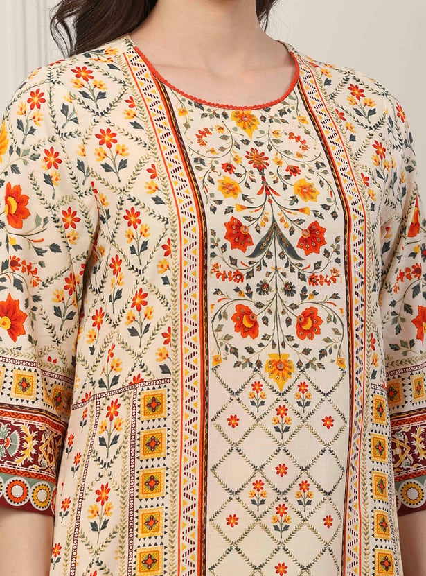 BIBA Floral Kurta Palazzo Set