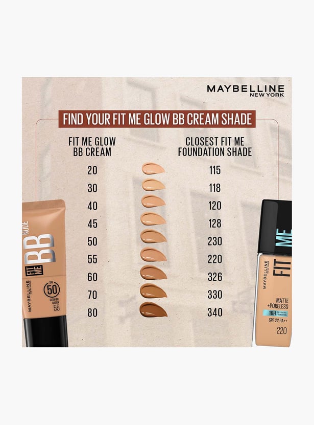 MAYBELLINE Fit Me SPF 50 Glow BB Cream - 55 - 25ml