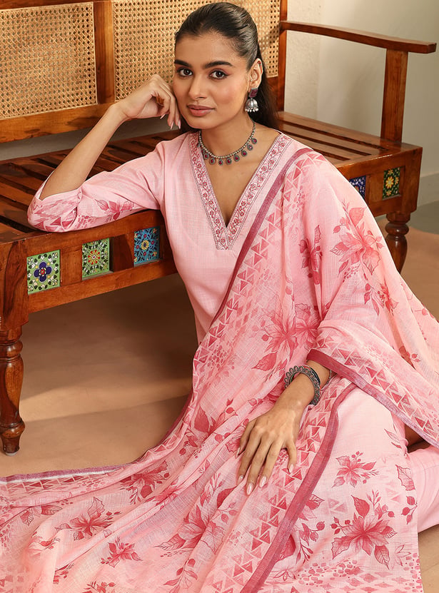 LIBAS Floral Print Kurta Set