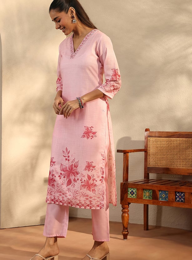 LIBAS Floral Print Kurta Set