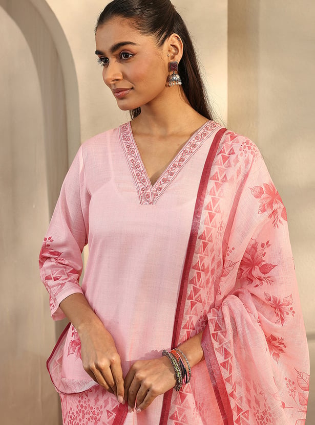 LIBAS Floral Print Kurta Set