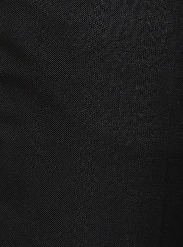 PARK AVENUE Solid Slim Straight Formal Trousers