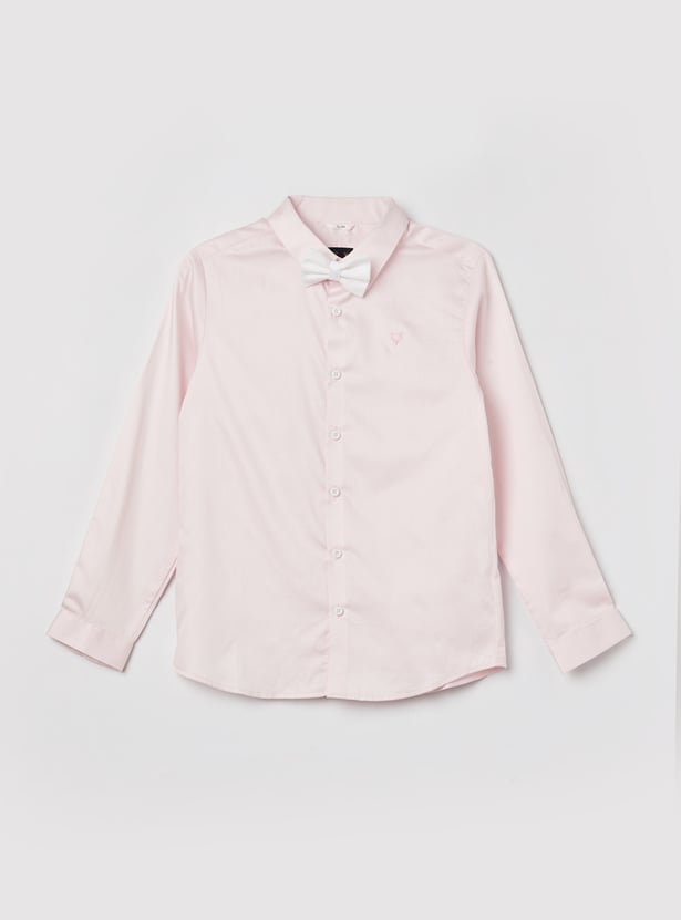 ALLEN SOLLY Boys Solid Slim Fit Shirt