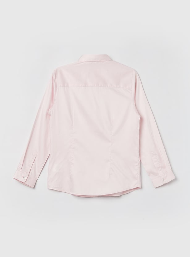 ALLEN SOLLY Boys Solid Slim Fit Shirt