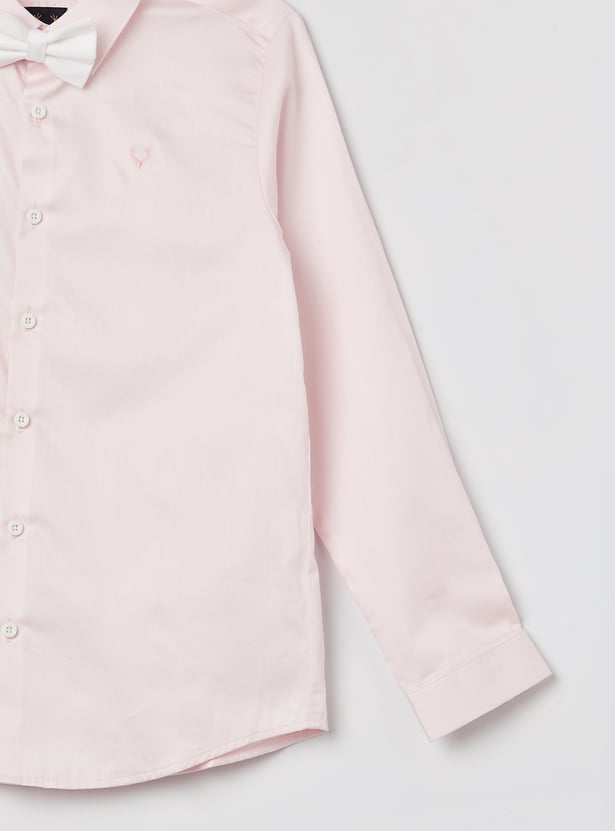 ALLEN SOLLY Boys Solid Slim Fit Shirt