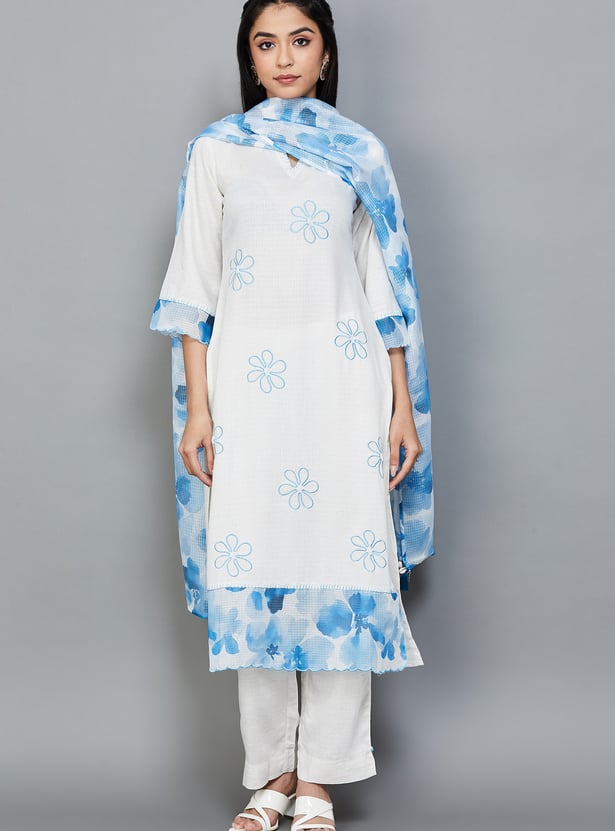 LIBAS Embroidered Straight Kurta Set