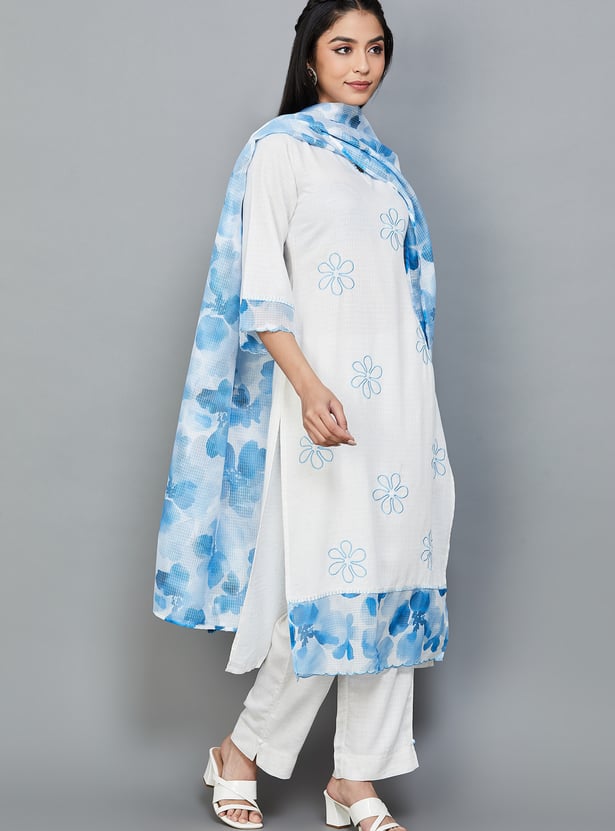 LIBAS Embroidered Straight Kurta Set