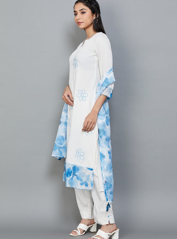 LIBAS Embroidered Straight Kurta Set
