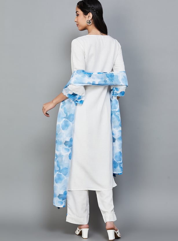 LIBAS Embroidered Straight Kurta Set