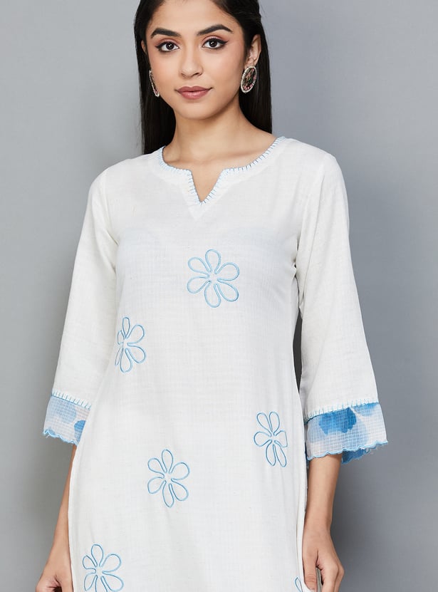 LIBAS Embroidered Straight Kurta Set