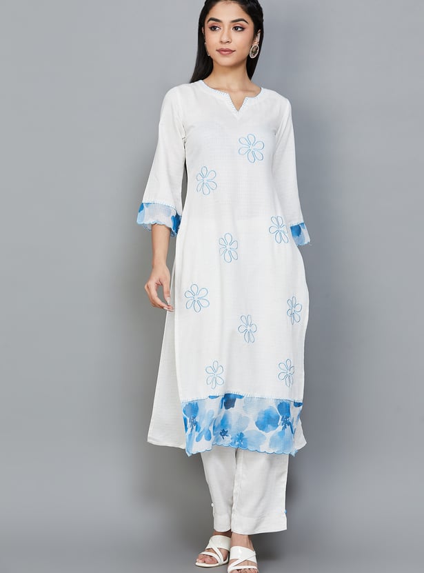 LIBAS Embroidered Straight Kurta Set