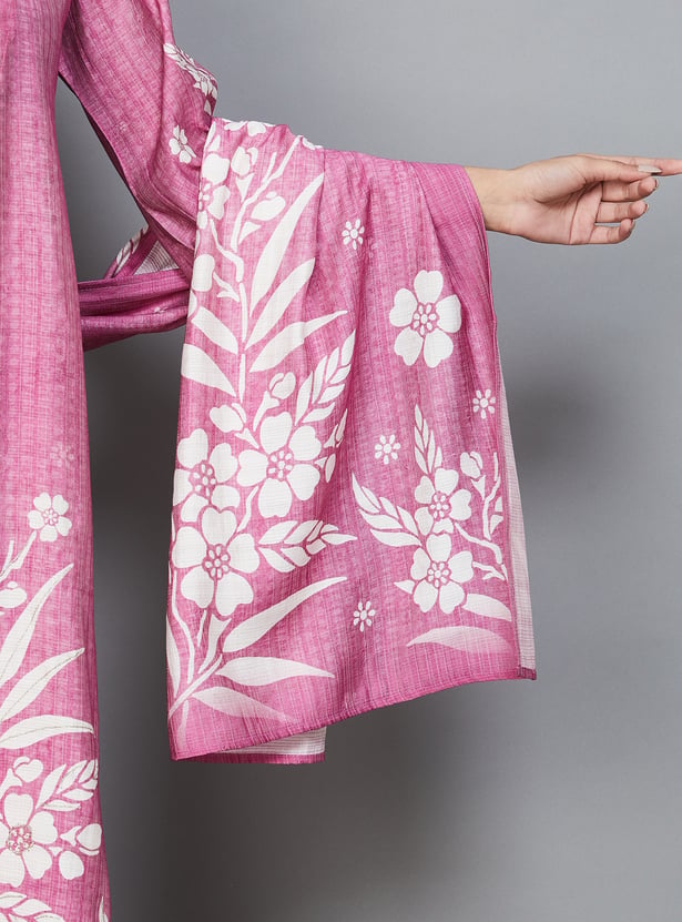 LIBAS Floral Print Straight Kurta Set