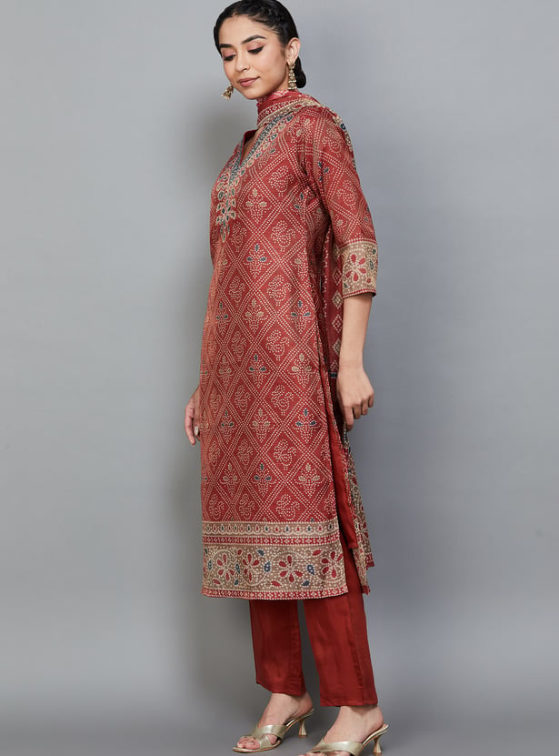 LIBAS Bandhani Print Straight Kurta Set
