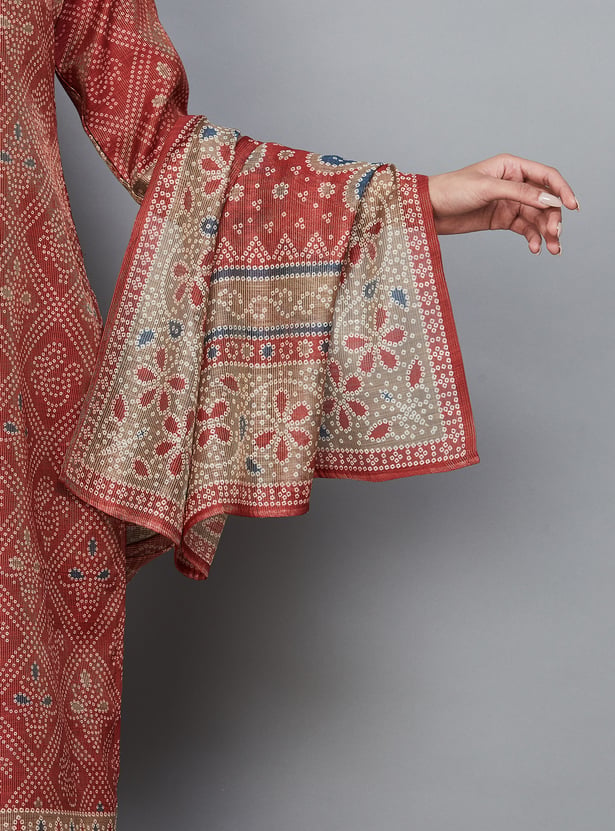 LIBAS Bandhani Print Straight Kurta Set