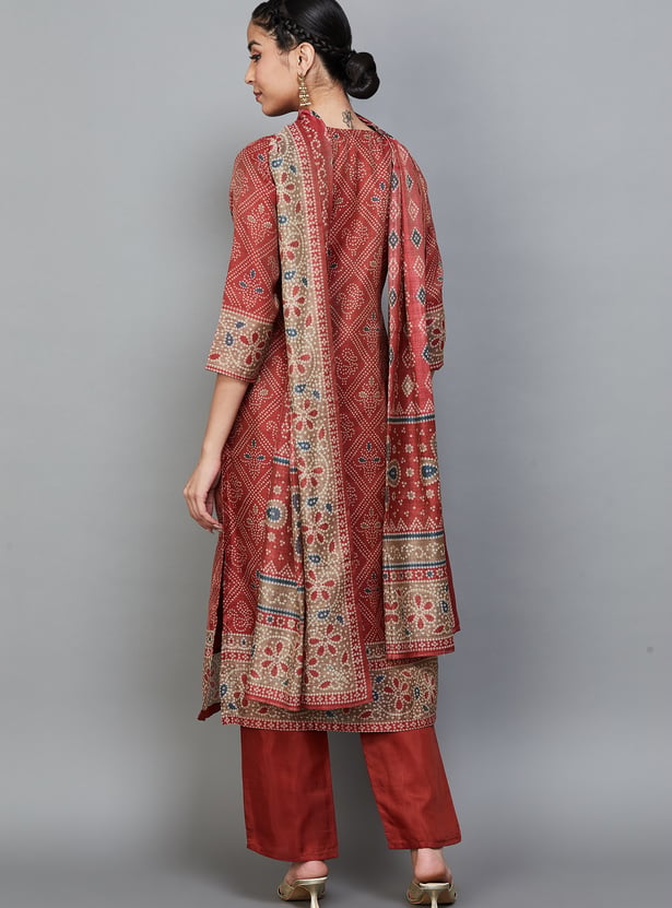LIBAS Bandhani Print Straight Kurta Set