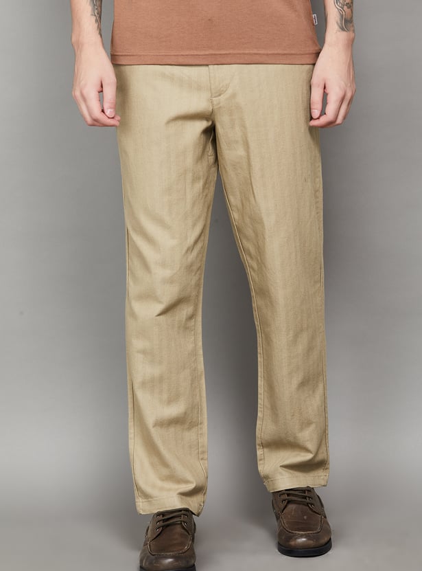 UNITED COLORS OF BENETTON Textured Trousers