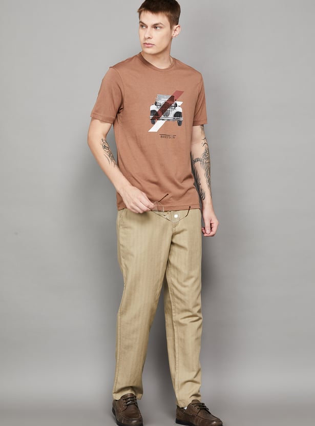 UNITED COLORS OF BENETTON Textured Trousers