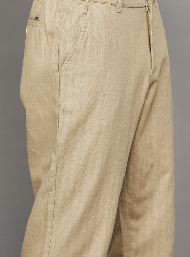 UNITED COLORS OF BENETTON Textured Trousers