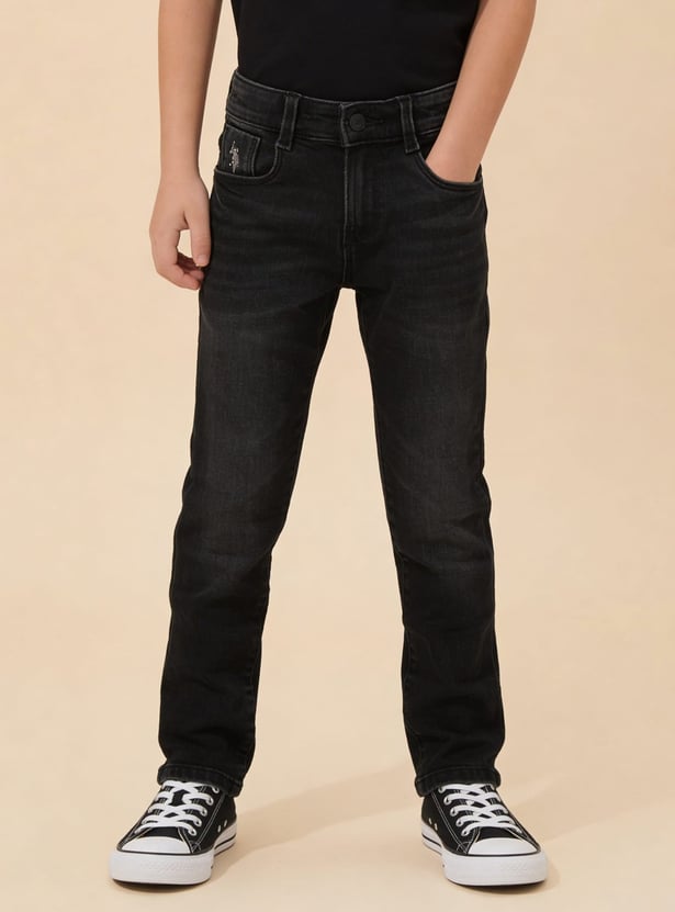 US POLO ASSN KIDS BOYS Washed Slim Fit Reversible Jeans