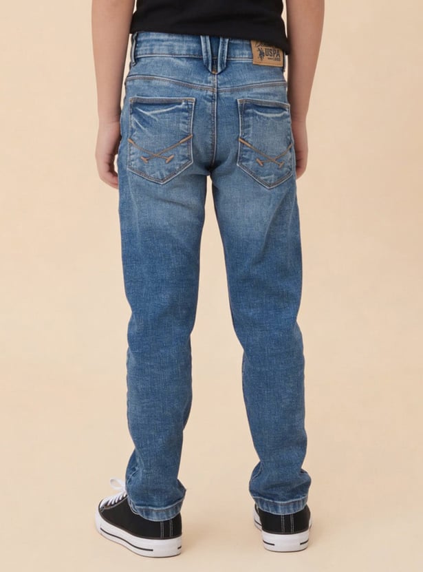 US POLO ASSN KIDS Boys Medium Wash Slim Fit Jeans