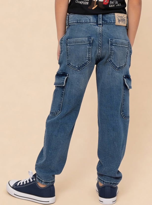 US POLO ASSN KIDS Washed Comfort Cargo Jeans