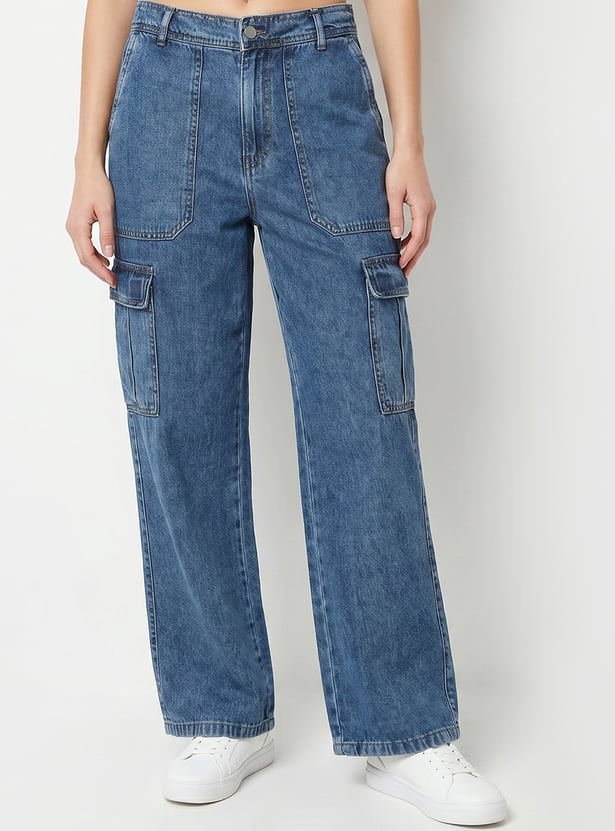 KRAUS Washed Mid-Rise Cargos