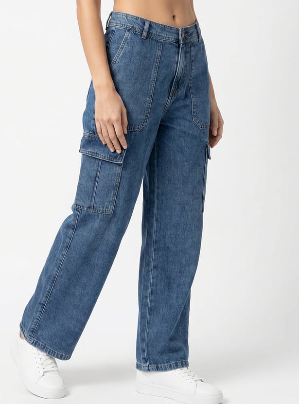 KRAUS Washed Mid-Rise Cargos