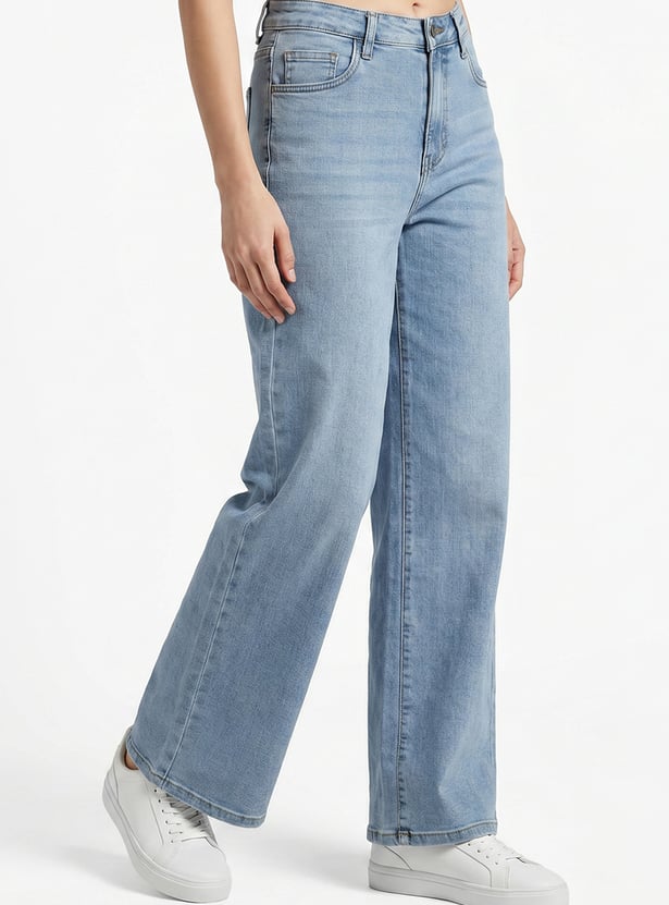 KRAUS Solid Wide Leg Jeans
