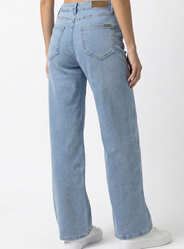 KRAUS Solid Wide Leg Jeans